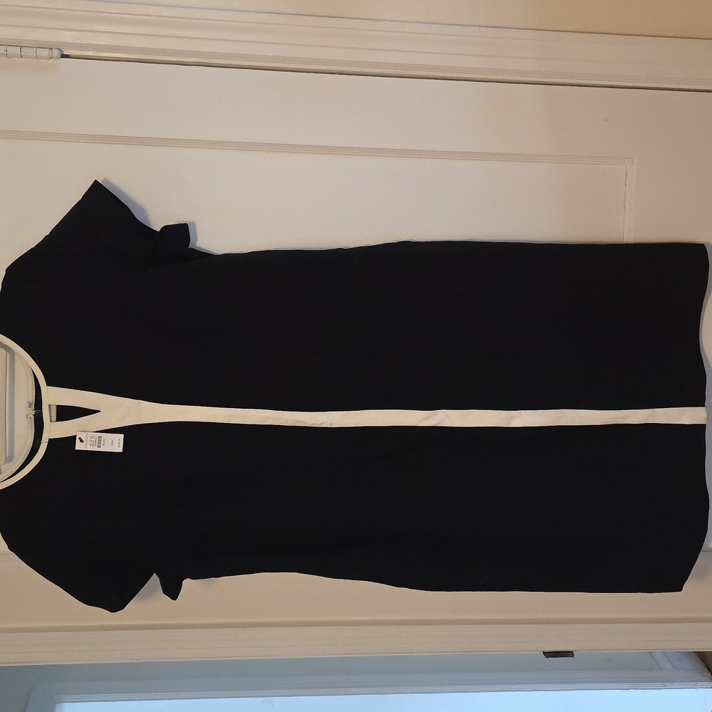 NWT Talbots Black Midi Dress with White Trim